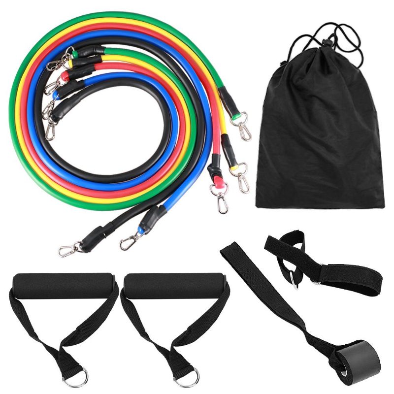 Photo 1 of 11pcs Resistance Bands Set Workout Fintess Exercise Tube Bands Door Anchor Ankle Straps Cushioned Handles with Carry Bags for Home Gym Travel, 2 SETS
