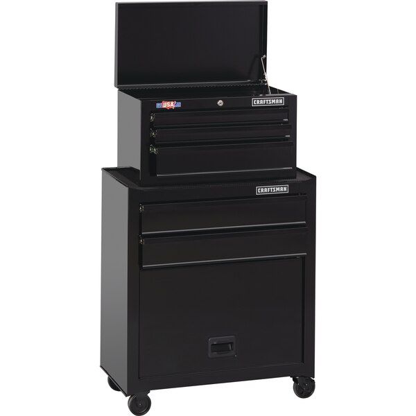 Photo 1 of 1000 SERIES 27-IN. WIDE 5 DRAWER TOOL CHEST & ROLLING CABINET - BLACK=== bottom chest only
