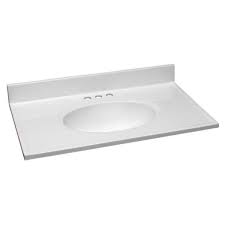 Photo 1 of  Cultured Marble 31-in x 19-in Vanity Top - 31-in x 19-in - White on White
