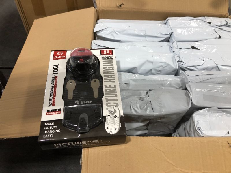 Photo 1 of Saker Picture Hanging Tool Kit?Picture Hanging Kit|Picture Hanging Strips- 85 Pieces Heavy Duty Photo Hanger Accessories (SAKER Hanging & Leveling Tool +85 PCS Hardware), 10 KITS
