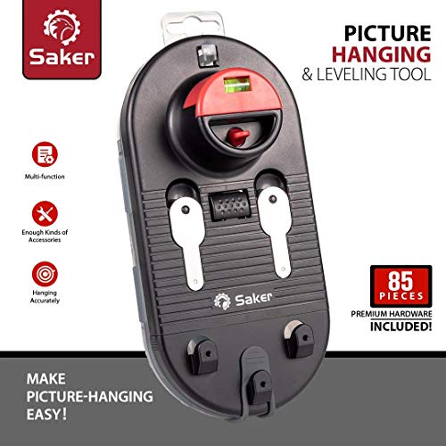Photo 1 of Saker Picture Hanging Tool Kit?Picture Hanging Kit|Picture Hanging Strips- 85 Pieces Heavy Duty Photo Hanger Accessories (SAKER Hanging & Leveling Tool +85 PCS Hardware), 10 KITS

