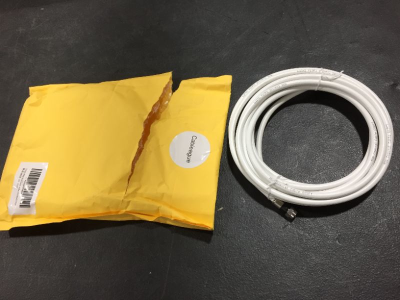 Photo 2 of 15' Feet, White RG6 Coaxial Cable (Coax Cable) with Connectors, F81 / RF, Digital Coax - AV, Cable TV, Antenna, and Satellite, CL2 Rated, 15 Foot
