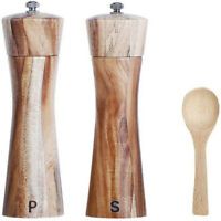 Photo 1 of Wood Salt and Pepper Grinder Set - Premium Set Includes 8 Inch Salt and Pepper Mill, Salt and Pepper Box with Swivel Lid, Spoon & Cleaner Tool - Perfect Salt and Pepper Shakers Gift (8 inch)--- 1 grinder only