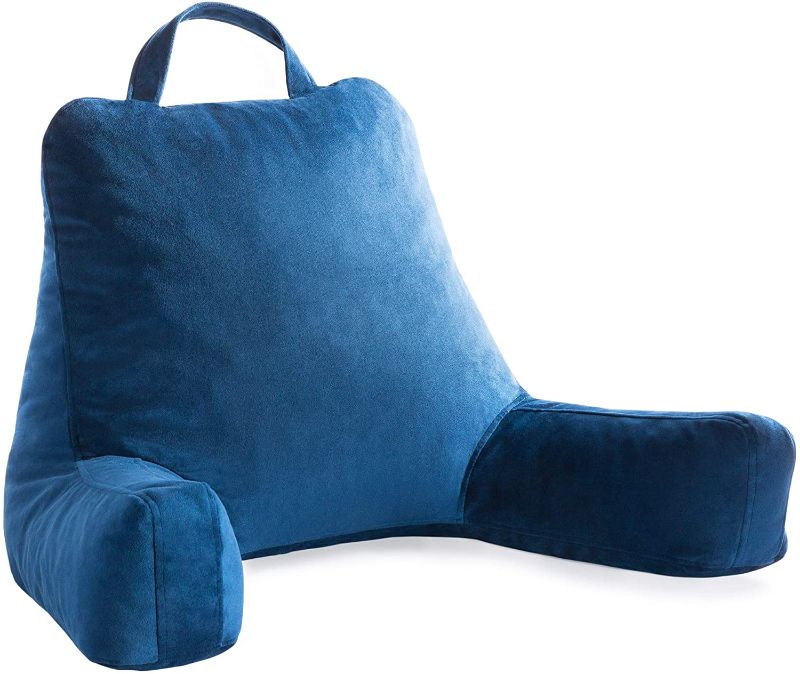 Photo 1 of Linenspa Shredded Foam Reading Pillow - Perfect for Back Support While Relaxing, Gaming, Reading, or Watching TV - Soft Velour Cover
