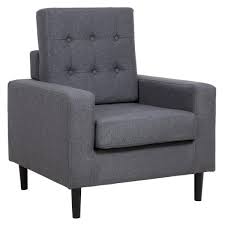 Photo 1 of Gray Modern Accent Chair Sofa Fabric Arm Chair Upholstered with Cushion
