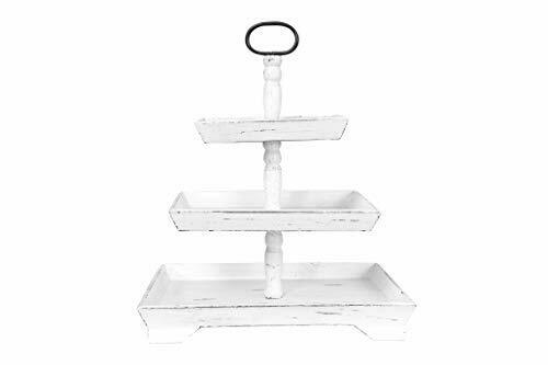 Photo 1 of Creative Co-Op 3 Tier Tray Decorative Accents White 
