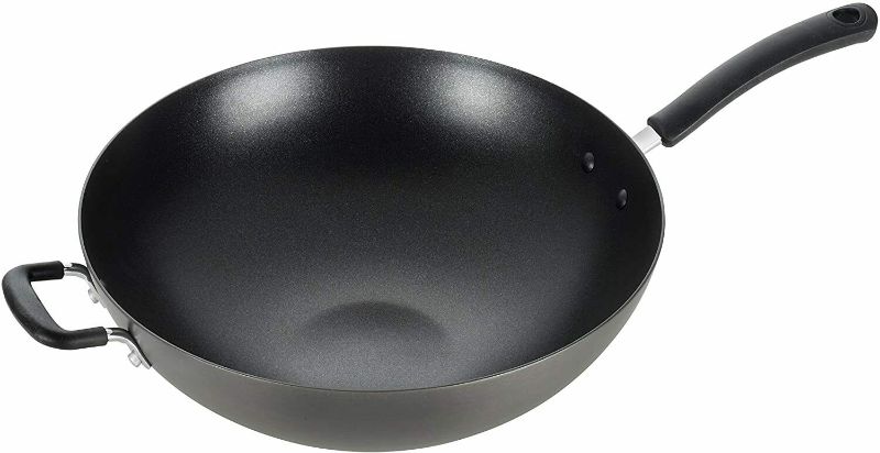 Photo 1 of T-Fal Ultimate Hard Anodized Nonstick Aluminum 14 inch Wok Black, Model E7658963
