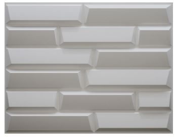 Photo 1 of A21066 - 3D Bricks Wall Panels Plant Fiber Tile Off-white (Set of 6) 32 Sq.Ft
