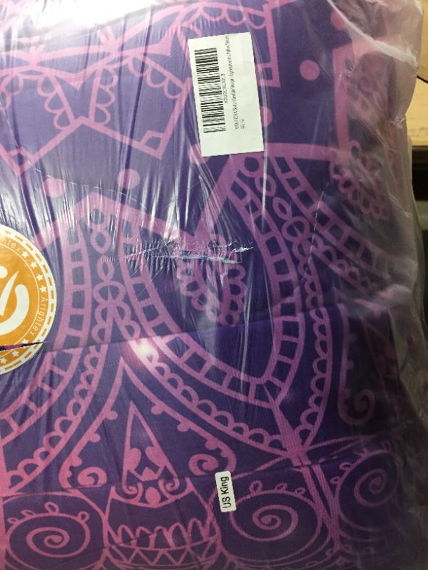 Photo 1 of ARIGHTEX Boho Mandala Sherpa Comforter Set Purple Pink - Ultra-Soft Micromink 3D Reversible Fuzzy Bedding King Size - Colorful Glitter Bohemian Bedspreads with 2 Pillow Shams