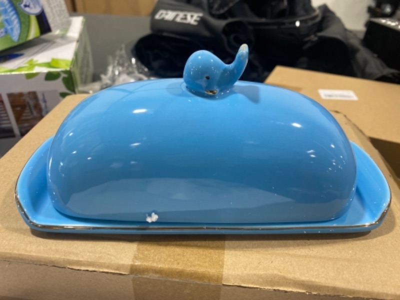 Photo 1 of Blue whale butter tray with top