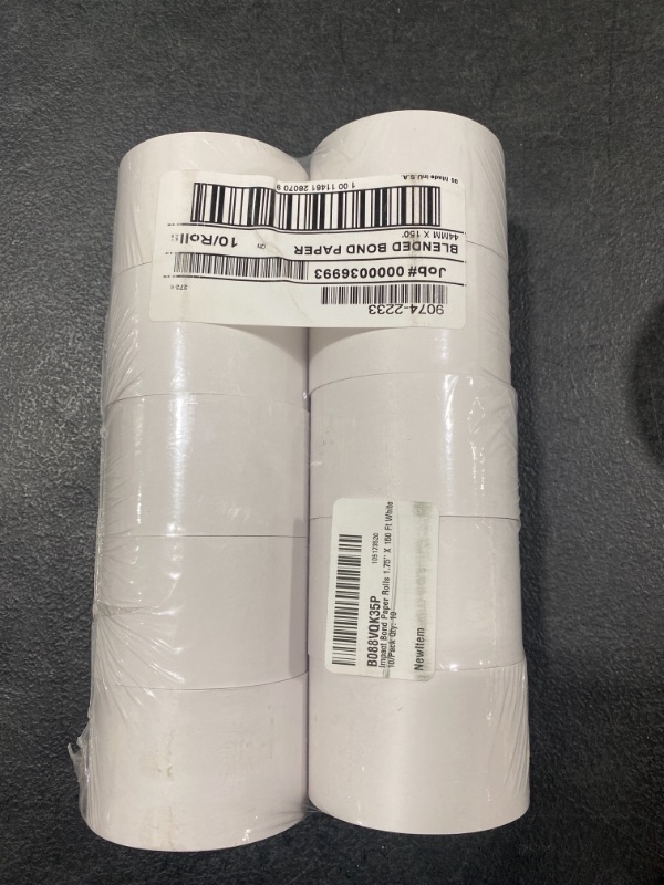 Photo 2 of impact bond paper rolls 1.75" x 150ft white, 10 pack 