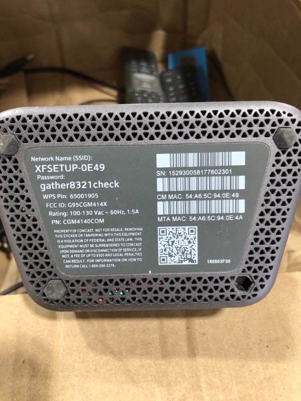 Photo 1 of Comcast Xfinity Hd Box Xg1-a Arris Model Mx011anm With Power Adapter & Remote and WestNet Comcast XFINITY Arris XB6 xFi Advanced Gateway Modem TG3482G Docsis 3.1 Gigabit
