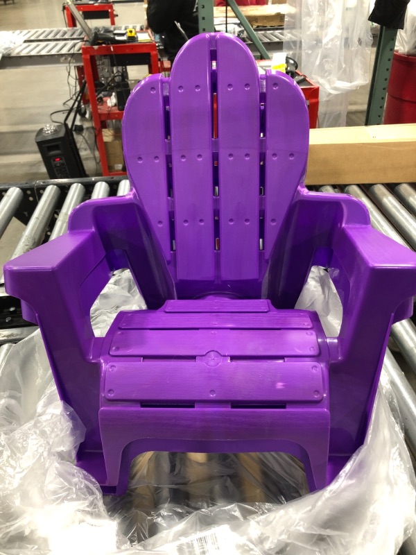 Photo 1 of Small children's purple plastic chair, pack of two, 42 pound weight limit
21"h x 17" x 12"