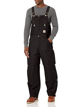 Photo 1 of Carhartt Men's Quilt Lined Zip To Waist Biberalls,Black,46 x 28