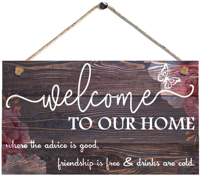 Photo 1 of AJHERO Welcome to Our Home Rustic Welcome Sign Front Door Decorations 5X10-5
