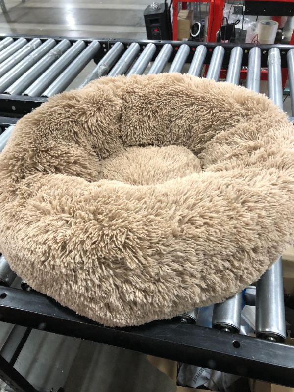 Photo 2 of Bedsure Calming Dog Beds for Small Dogs ; Anti-Slip Faux Fur Fluffy Donut Cuddler