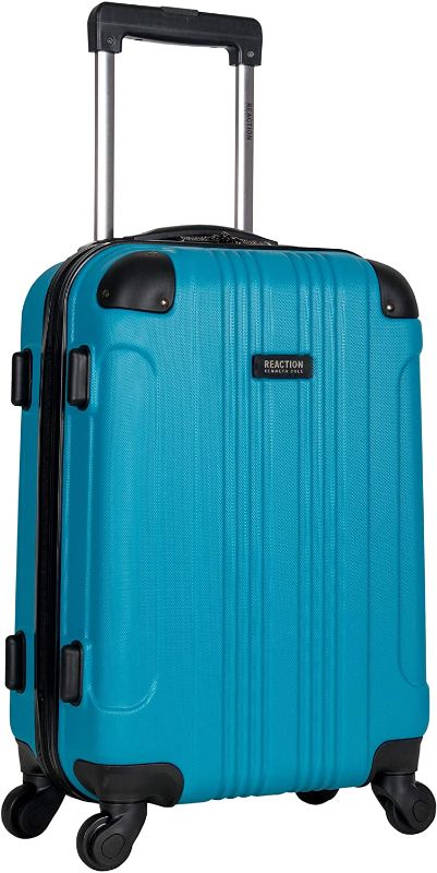 Photo 1 of Kenneth Cole Reaction Out Of Bounds Luggage Collection Lightweight Durable Hardside 4-Wheel Spinner Travel Suitcase Bags, Teal, 20-Inch Carry On
