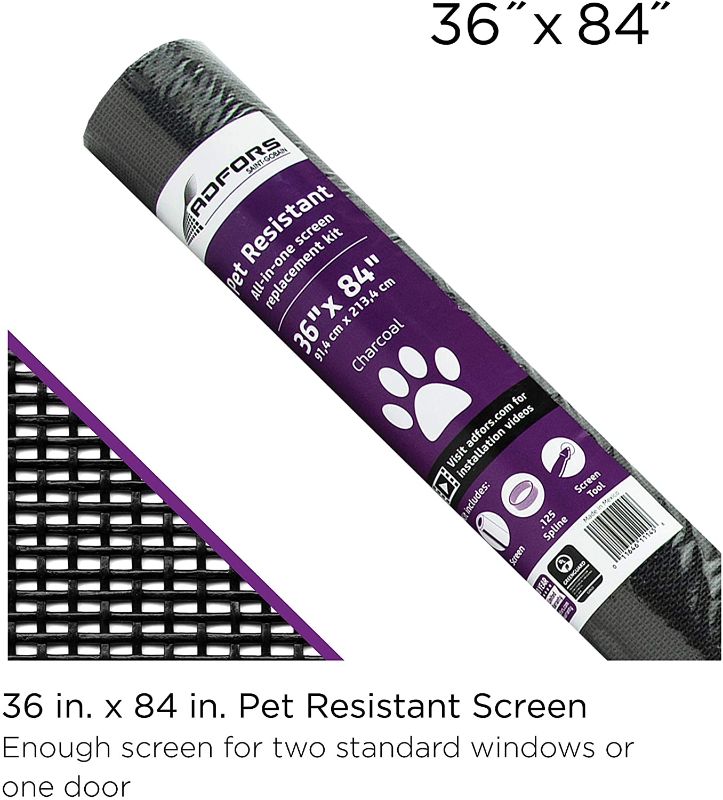 Photo 1 of  Pet Resistant Screen Repair for Window & Door, Charcoal