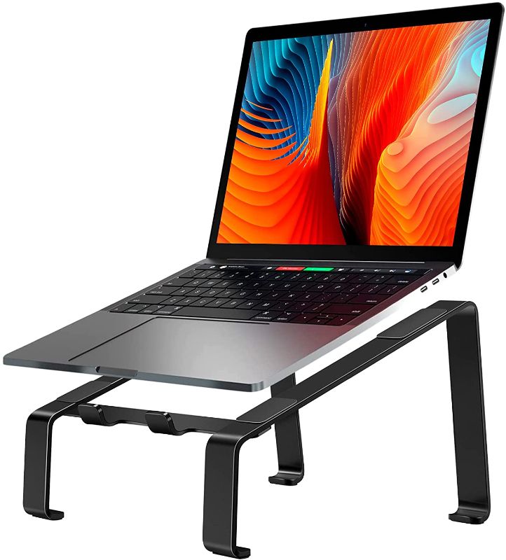 Photo 1 of Buy Aluminum Laptop Stand for Desk, ZEXMTE Ergonomic Laptop Riser Stand,  Sturdy and Ventilated Computer Stand,