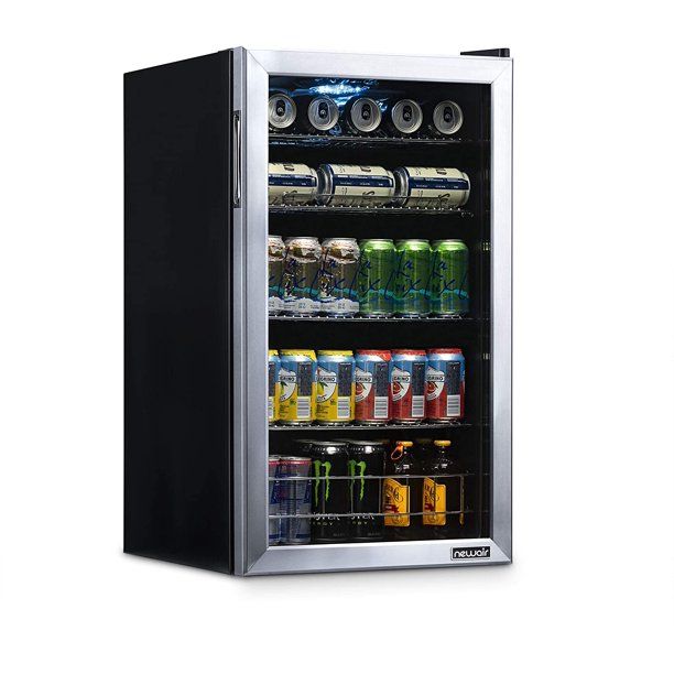 Photo 1 of NewAir NBC126SS02 Beverage Refrigerator and Cooler, Holds up to 126 Cans, Cools Down to 37 Degrees Perfect for Beer Wine or Soda, 126 Can, Silver, 126 Can