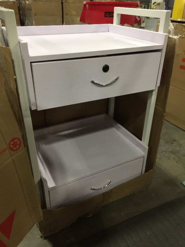 Photo 1 of 2 drawer white dresser with keylock