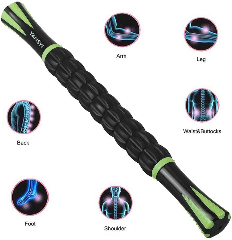 Photo 1 of Yansyi Muscle Roller Stick for Athletes - Body Massage Roller Stick - Release Myofascial Trigger Points Reduce Muscle Soreness Tightness Leg Cramps & Back Pain for Physical Therapy & Recovery (Black)
