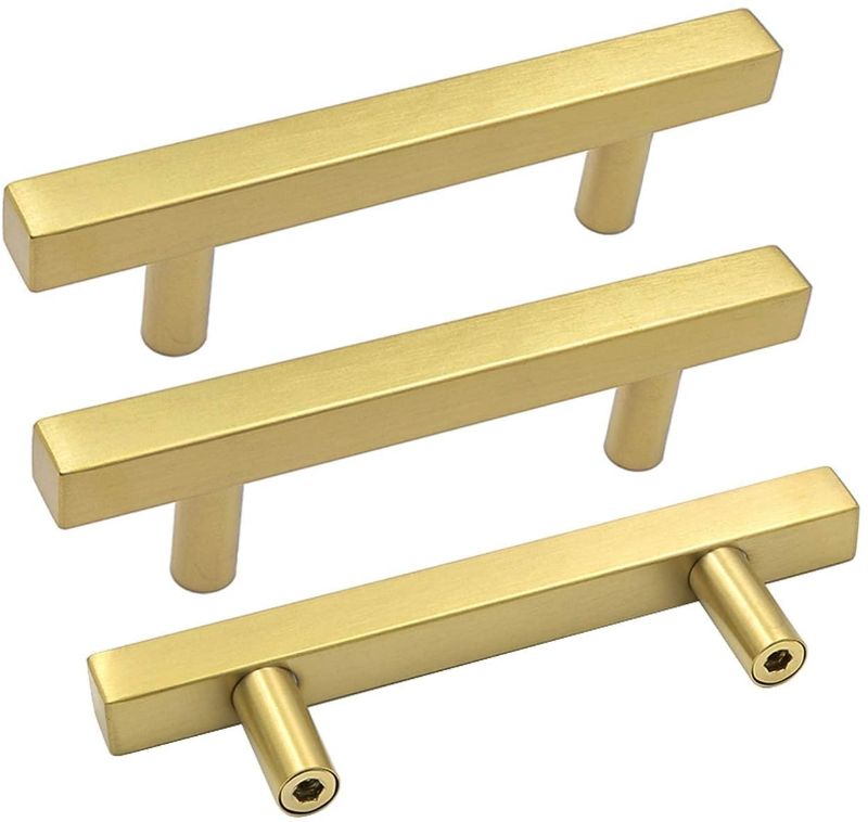 Photo 1 of 10 Pack Kitchen Cabinet Hardware Gold Euro Style
