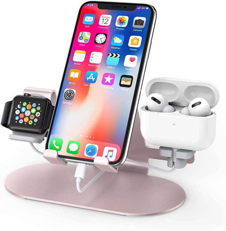 Photo 1 of Charger Stand for Apple Watch iPhone & Airpods,3 in 1 Aluminum Charging Dock Holder