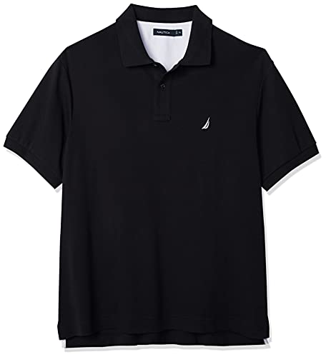 Photo 1 of Nautica Men's Classic Fit Short Sleeve Solid Soft Cotton Polo Shirt, True Black, 4XLT