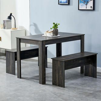 Photo 1 of Boju Dining Table and Bench Set Solid Wooden Dining Room Home Kitchen Furniture US
