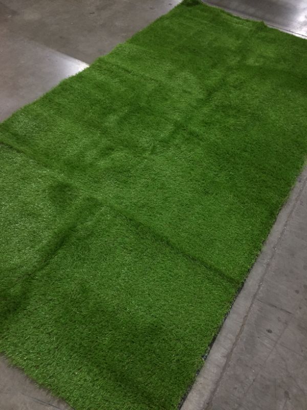 Photo 2 of 10ftx5ft Artificial Grass Fake Deluxe Synthetic Thick Lawn Pet Turf Perfect for Indoor/Outdoor Landscape