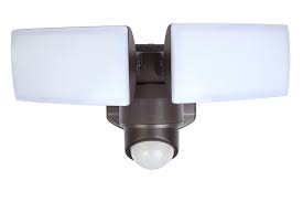 Photo 1 of Utilitech 180-Degree 1100-Lumen Dual Detection Zone Bronze Hardwired LED Motion-Activated Flood Light with Timer