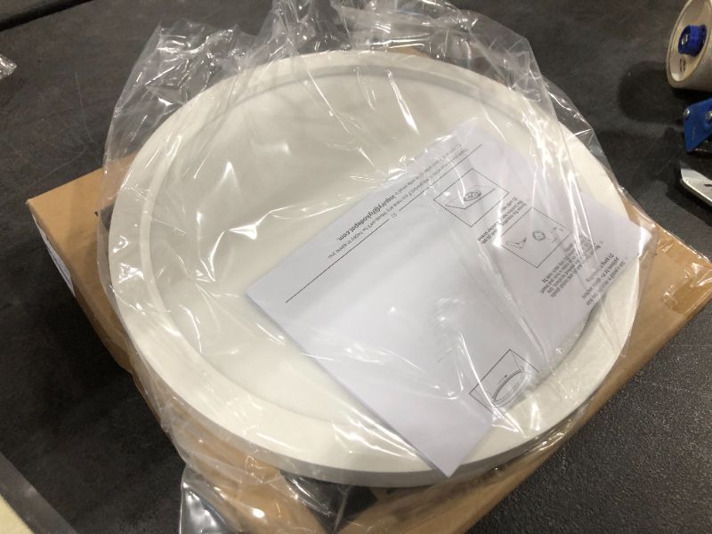 Photo 1 of hykolity 13 Inch LED Round Flat Panel Light, 24W 2400lm 3000K/4000K/5000K CCT Selectable, Dimmable Edge-Lit Flush Mount Ceiling Light Fixture for Kitchen, Bedroom, Laundry and Closet Room
