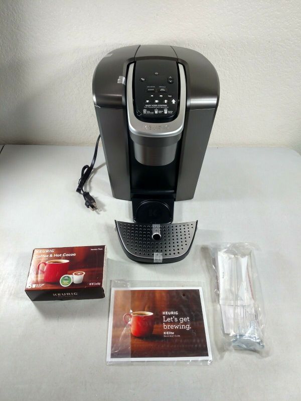 Photo 1 of Keurig K-Elite Coffee Maker, Single Serve K-Cup Pod Coffee Brewer, Brushed Slate
