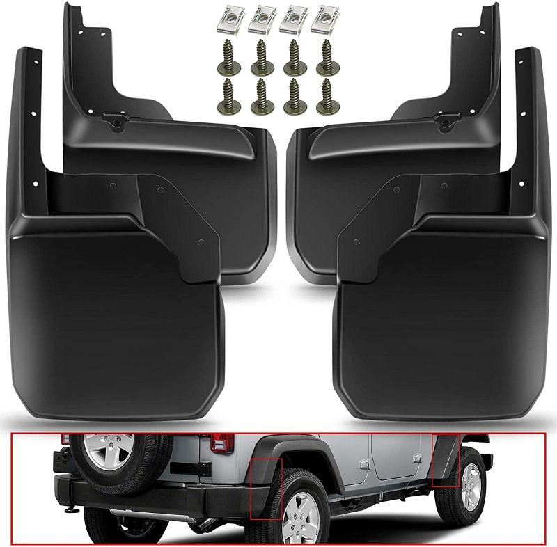 Photo 1 of A-Premium Splash Guards Mud Flaps Mudguards Compatible with Jeep Wrangler JK Series 2007-2018 Front and Rear 4-PC Set
