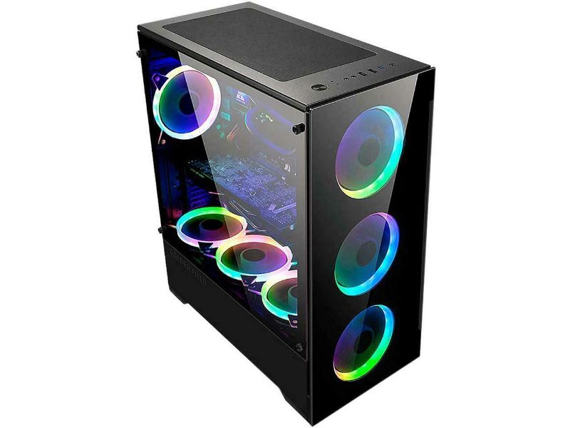 Photo 1 of Bgears b-Voguish-RGB Black Steel / Tempered Glass ATX Mid Tower Computer Case wi
