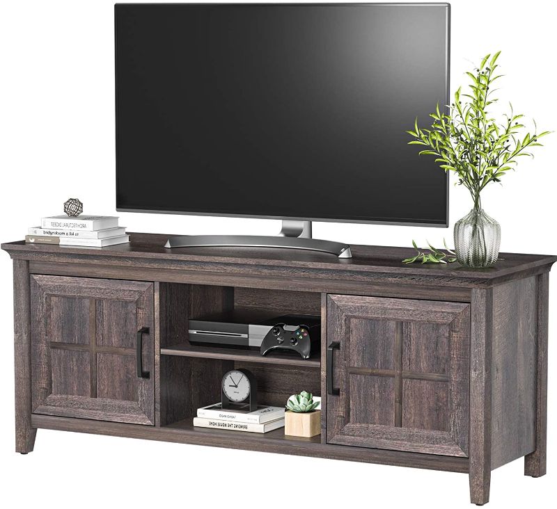 Photo 1 of AM alphamount Wood TV Stand for TVs up to 65inch Rustic Media Console Table with Adjustable Storage Cabinet Entertainment Center for Living Room Farmhouse TV Table- APRTS04B
