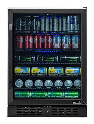 Photo 1 of NewAir Beverage Refrigerator Built In Cooler with 177 Can Capacity Soda Beer Fridge, NBC177BS00, Black Stainless Steel