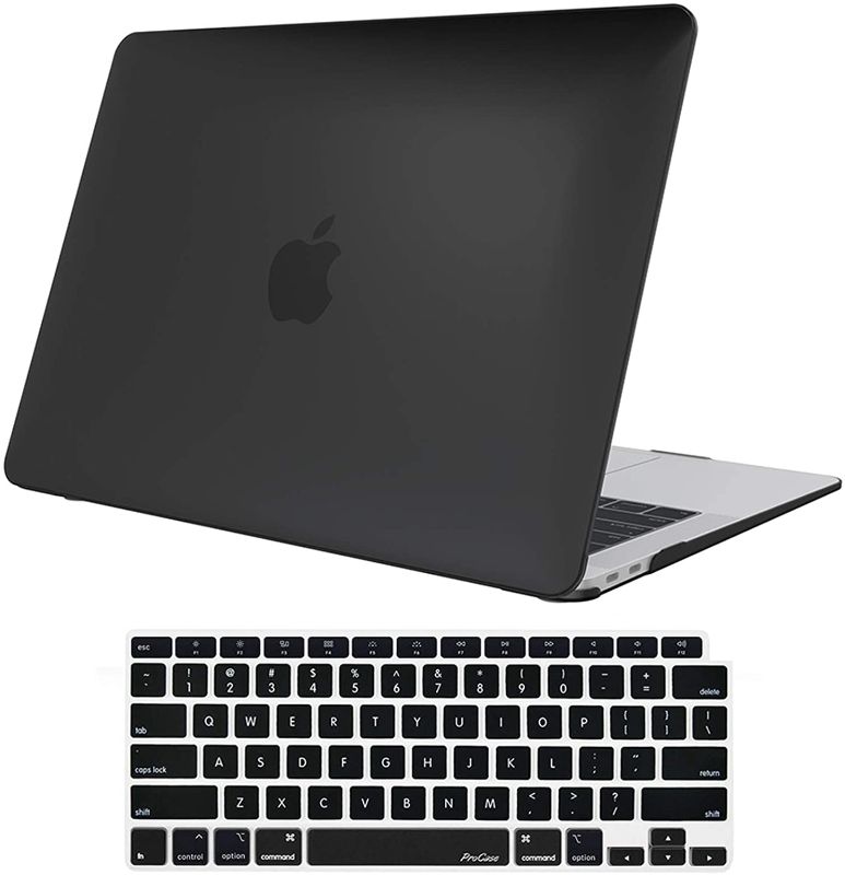 Photo 1 of ProCase MacBook Air 13 Inch Case, Hard Case Shell Cover for MacBook Air 13-inch Model A2179 A1932 with Keyboard Skin Cover -Black