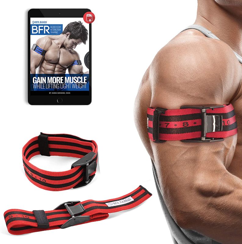 Photo 1 of BFR Bands PRO X? Blood Flow Restriction Bands - Set of 2 Occlusion Training Straps w/ Pinch-Free Buckle - Arms & Legs Workout for Men and Women