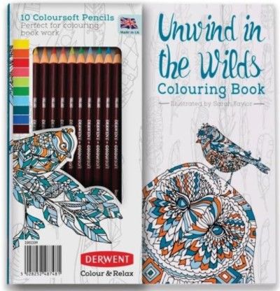 Photo 1 of Derwent Unwind in the Wilds Coloring Book & Coloursoft Pencil Set