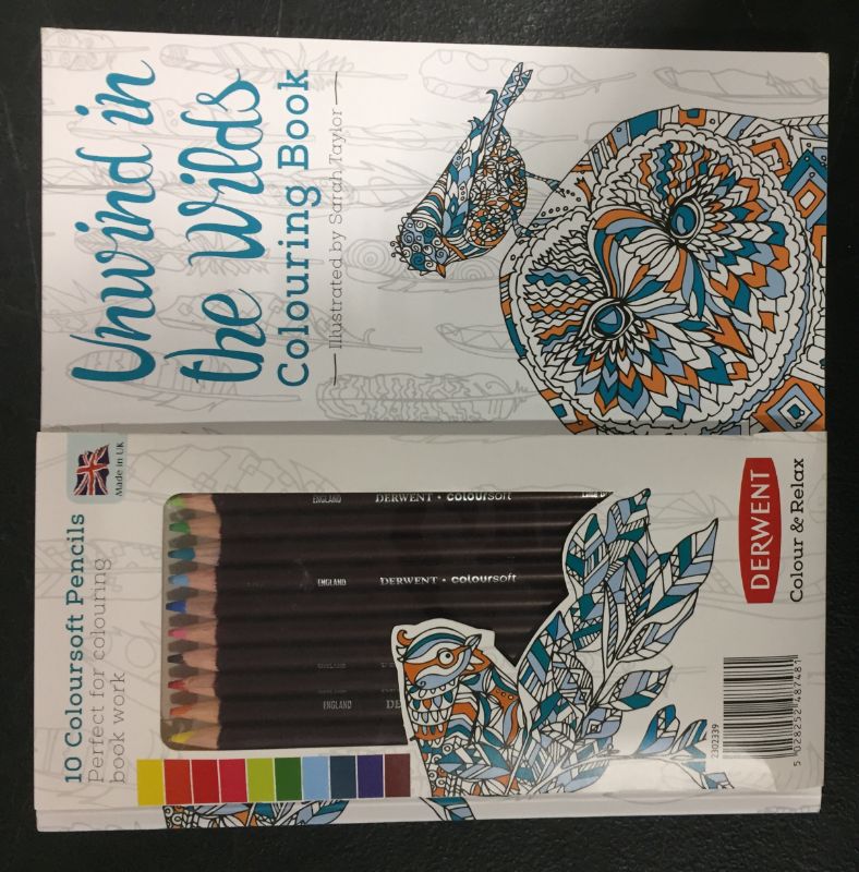 Photo 2 of Derwent Unwind in the Wilds Coloring Book & Coloursoft Pencil Set