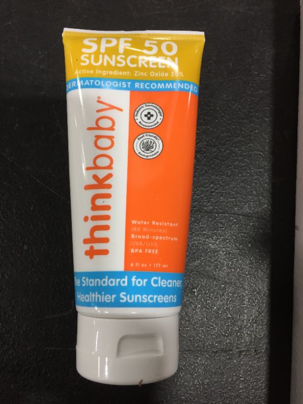 Photo 2 of Baby Sunscreen Natural Sunblock from Thinkbaby, Safe, Water Resistant Sunscreen - SPF 50+ (6 ounce)