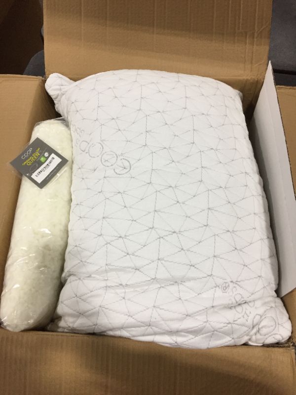 Photo 2 of Coop Home Goods - Premium Adjustable Loft Pillow - Cross-Cut Memory Foam Fill - Lulltra Washable Cover from Bamboo Derived Rayon - CertiPUR-US/GREENGUARD Gold Certified - Queen