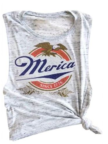 Photo 1 of Erxvxp Women Tank Tops Sleeveless Merica Since 1776 Racerback T-Shirt Vest for Independence Day size xxl