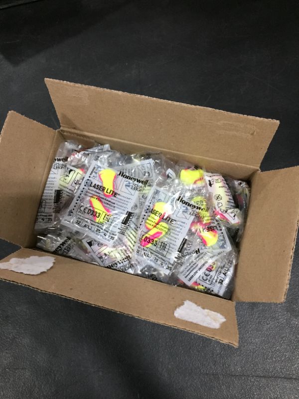 Photo 2 of 200 Pairs Howard Leight LL-1 Laser Lite Uncorded Ear Plugs in Polybag NRR 32 - Individually Packed in Pairs in Sealed Plastic Bag