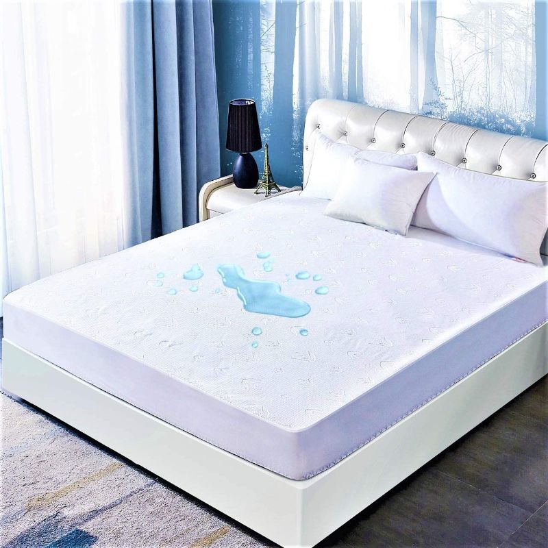 Photo 1 of DOWNCOOL Queen Mattress Protector Cover, Ultra Soft Breathable Fitted Bamboo Mattress Protector, 60x80 inch