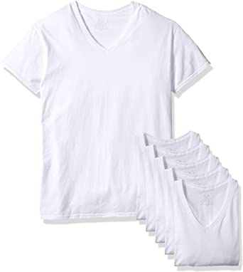 Photo 1 of Fruit of the Loom Mens Classic V-Neck T-Shirt 6 Pack Lg