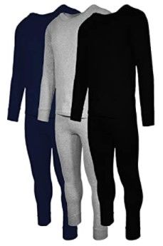 Photo 1 of Andrew Scott Mens 2 Piece & 6 Piece Base Layer Long Sleeve + Long Pant Thermal Underwear Set Med