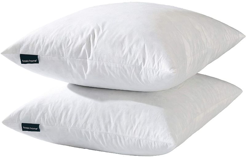 Photo 1 of basic home 26x26 Euro Throw Pillow Insert-Down Feather Pillow Insert-Cotton Fabric-Set